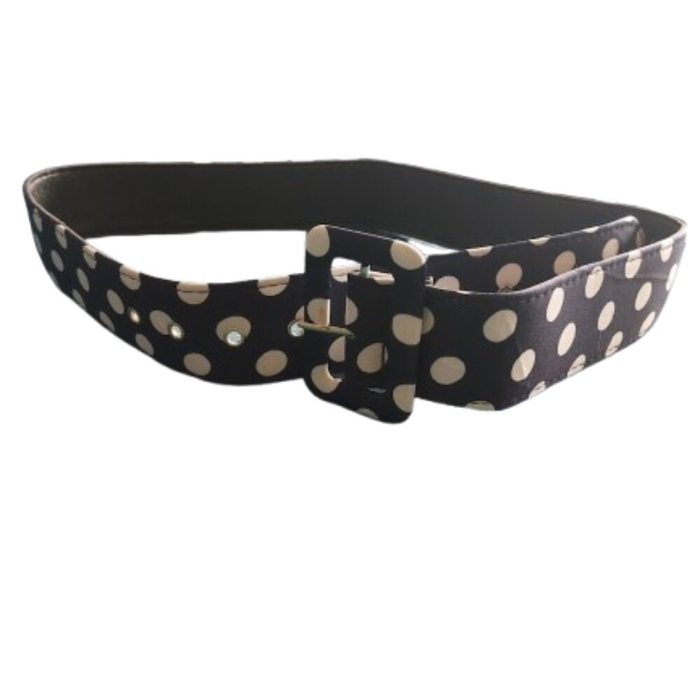 Polka Dot Belt with Big Square Buckle NEW NWOT